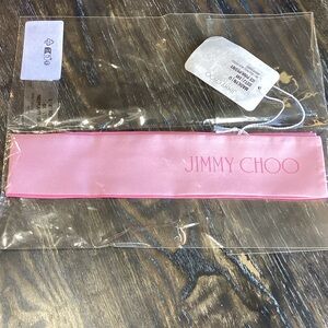 Jimmy Choo Madilyn Ice Pink Silk Twilly NIP